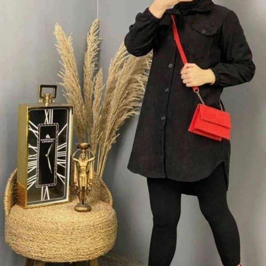 مانتو کبریتی کوتاه مشکی