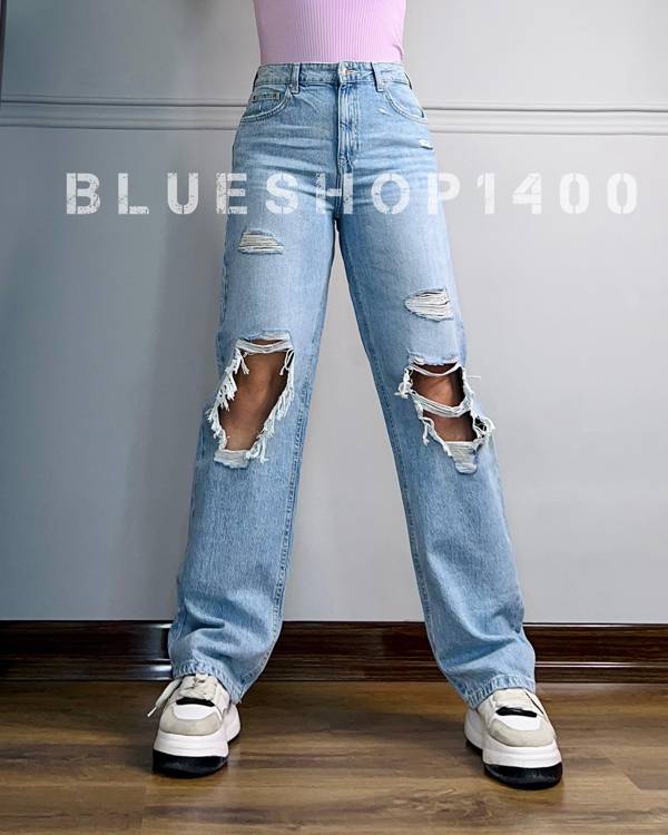 شلوار بگ زاپ دار دخترانه