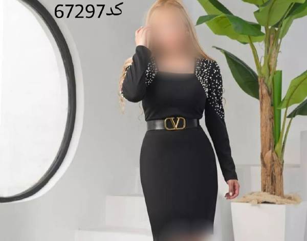 مروارید دوزی روی کمر لباس مجلسی 