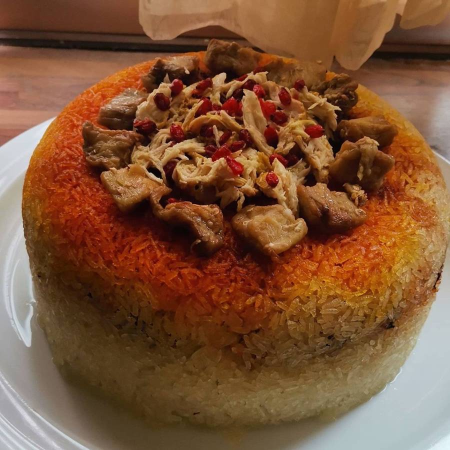 تزیین برنج با رنگ غذا