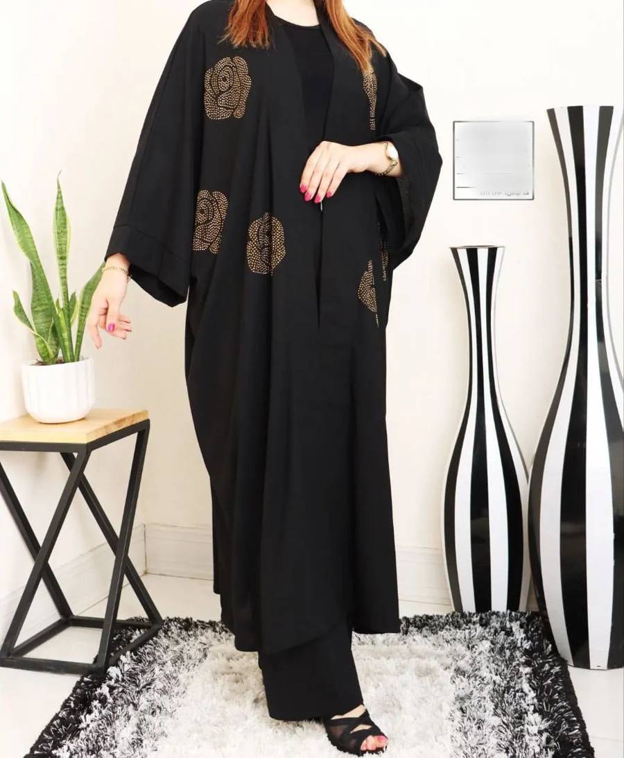 مدل مانتو مشکی محرمی ترکیبی 
