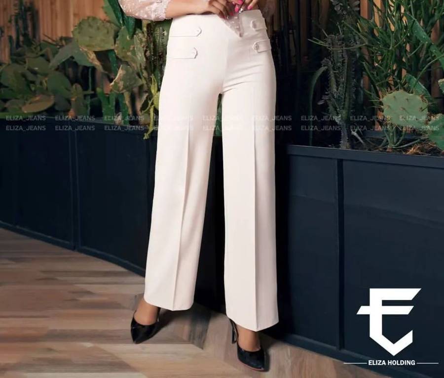 مدل شلوار پارچه ای زنانه راسته چاک دار