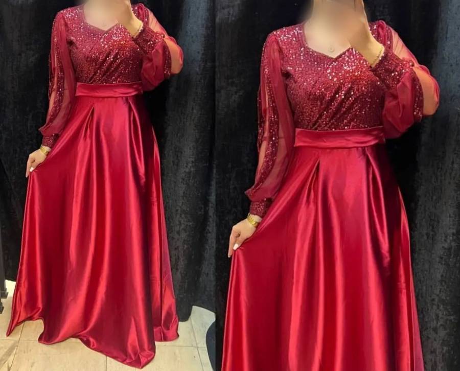 مدل لباس مجلسی قرمز رنگ و مشکی