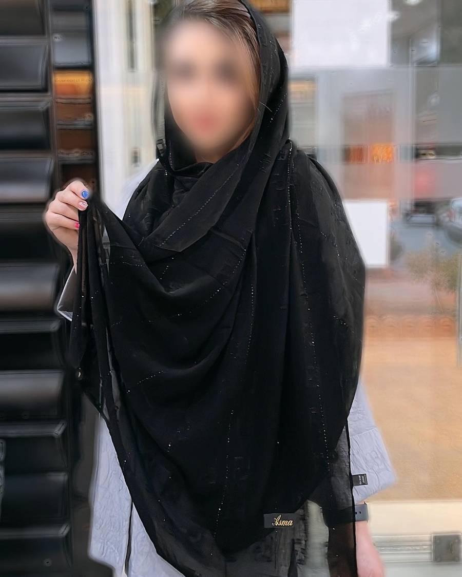 مدل شال حریر تابستانی مشکی مجلسی