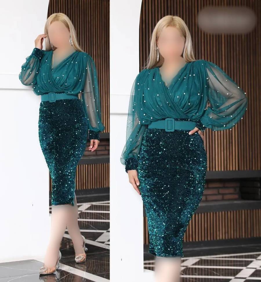 لباس مجلسی بالاتنه پولکی پایین ساده