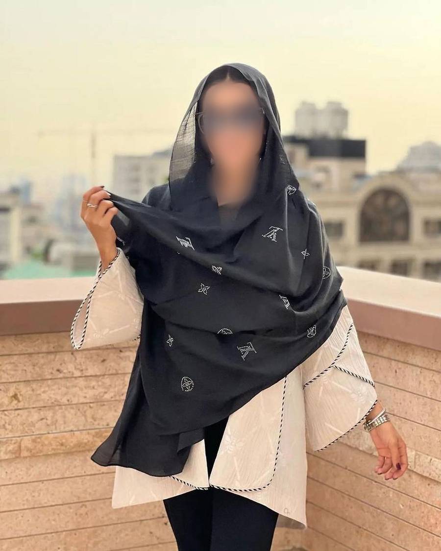  شال نگینی مشکی زنانه 