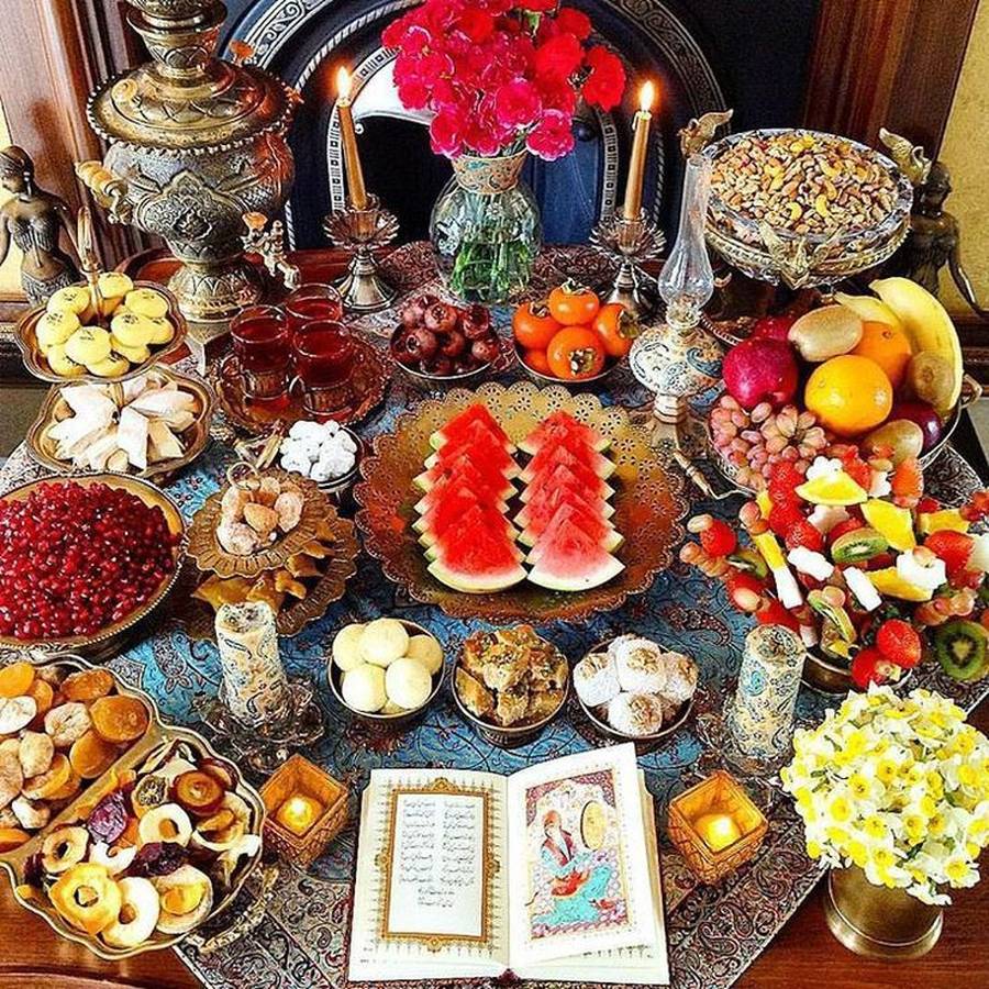 تزیین سفره شب یلدا لاکچری عروس 
