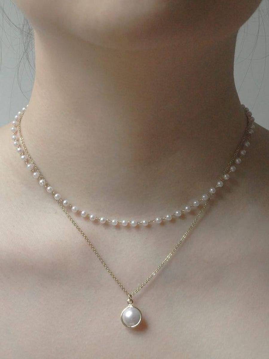 گردنبند مروارید ساده