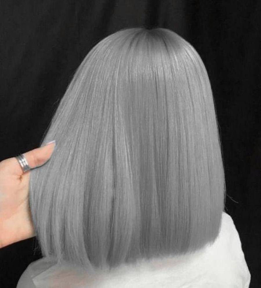 مدل رنگ مو نقره ای ساده