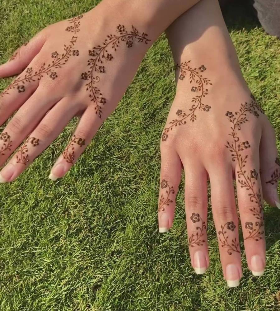 مدل حنا دست عروس ساده