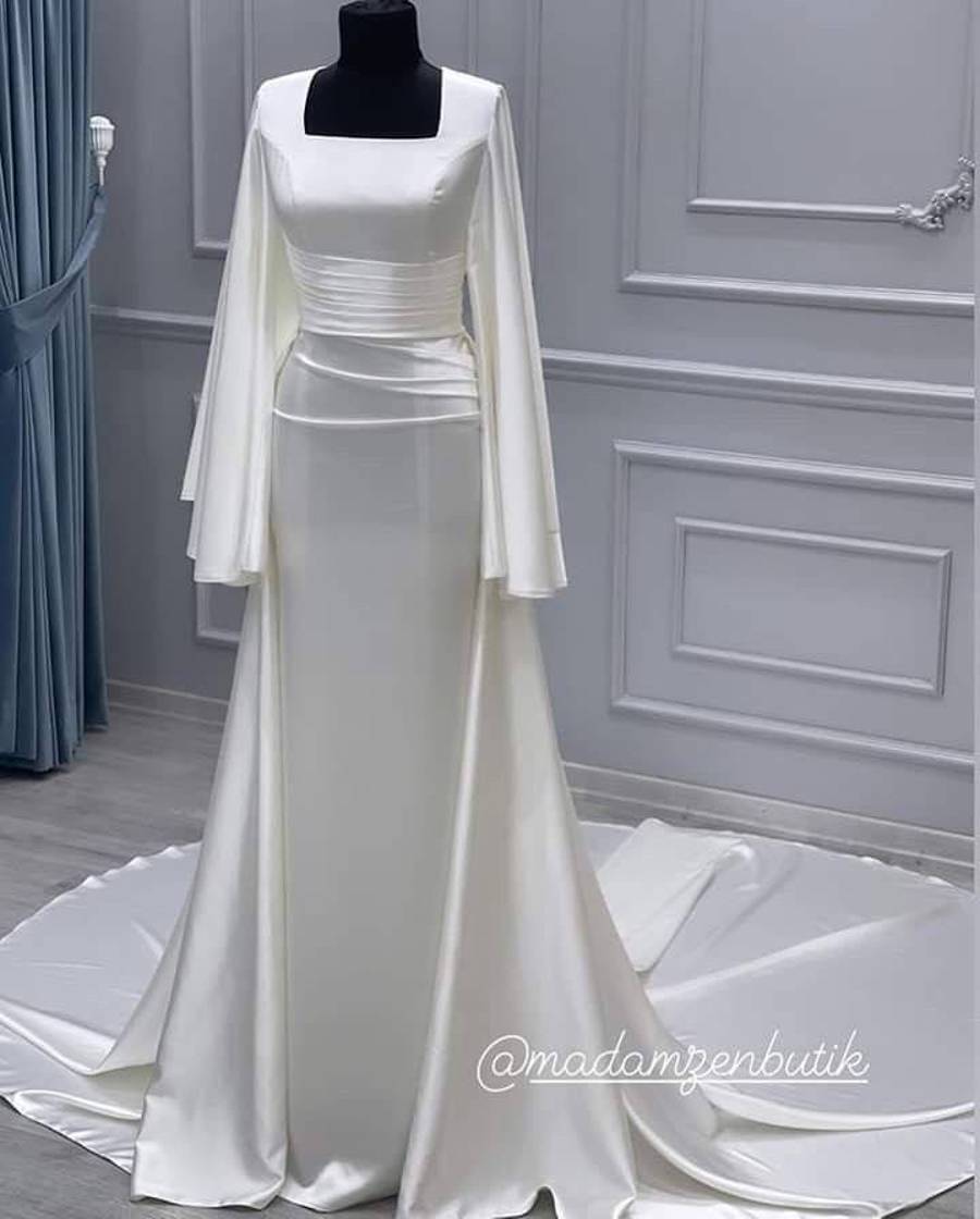 لباس عروس ساده ساتن 