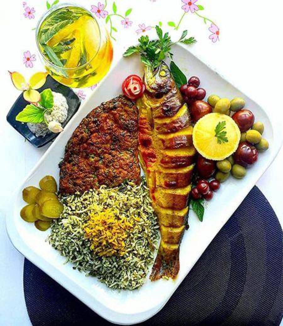 مدل تزیین ماهی سرخ شده زیبا