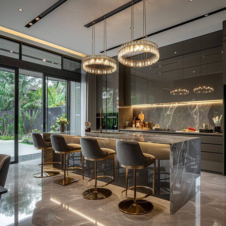 کابینت مدرن سفید طوسی 