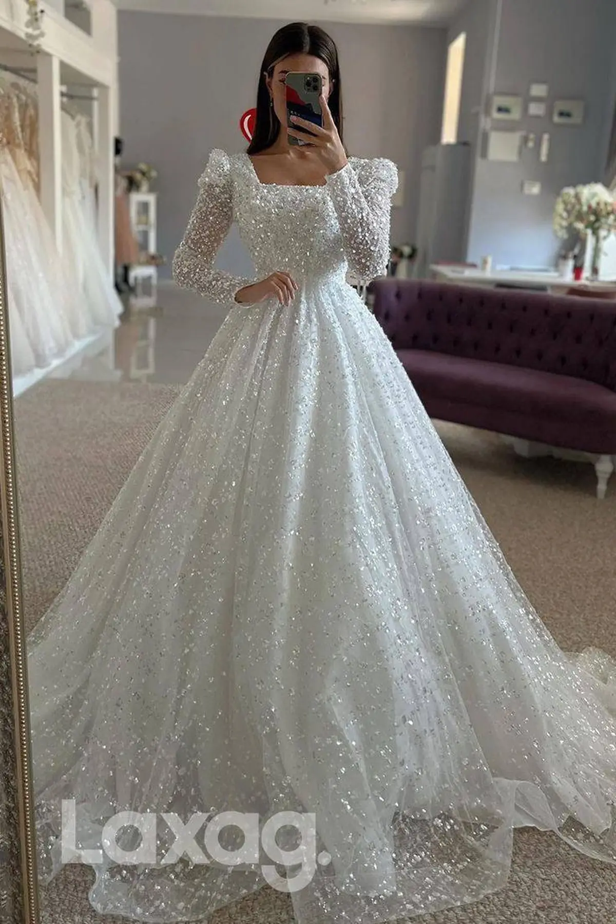 مدل لباس عروس پرنسسی دنباله دار 