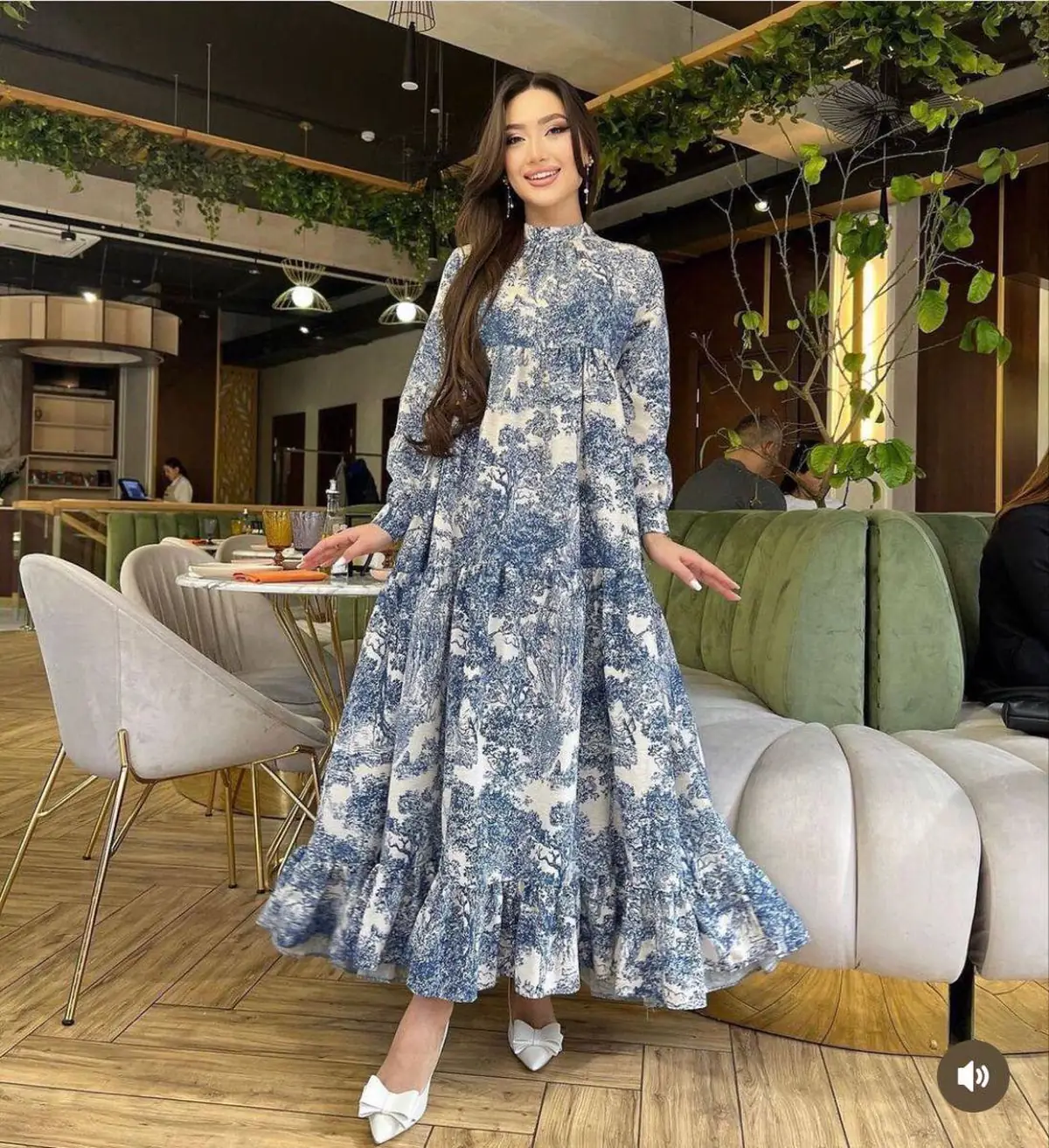 مدل پیراهن بلند گلدار مجلسی