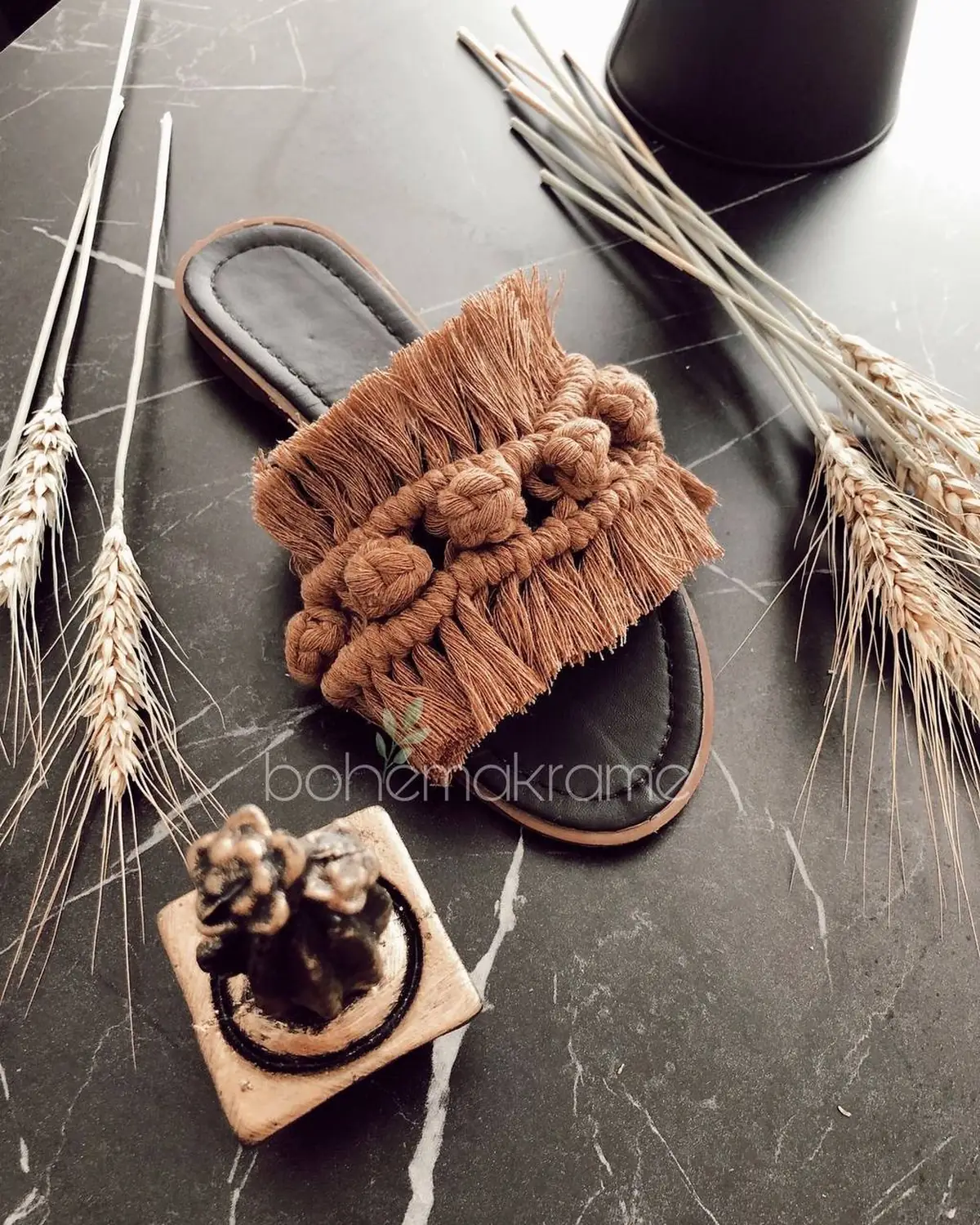 آموزش دمپایی مکرومه 