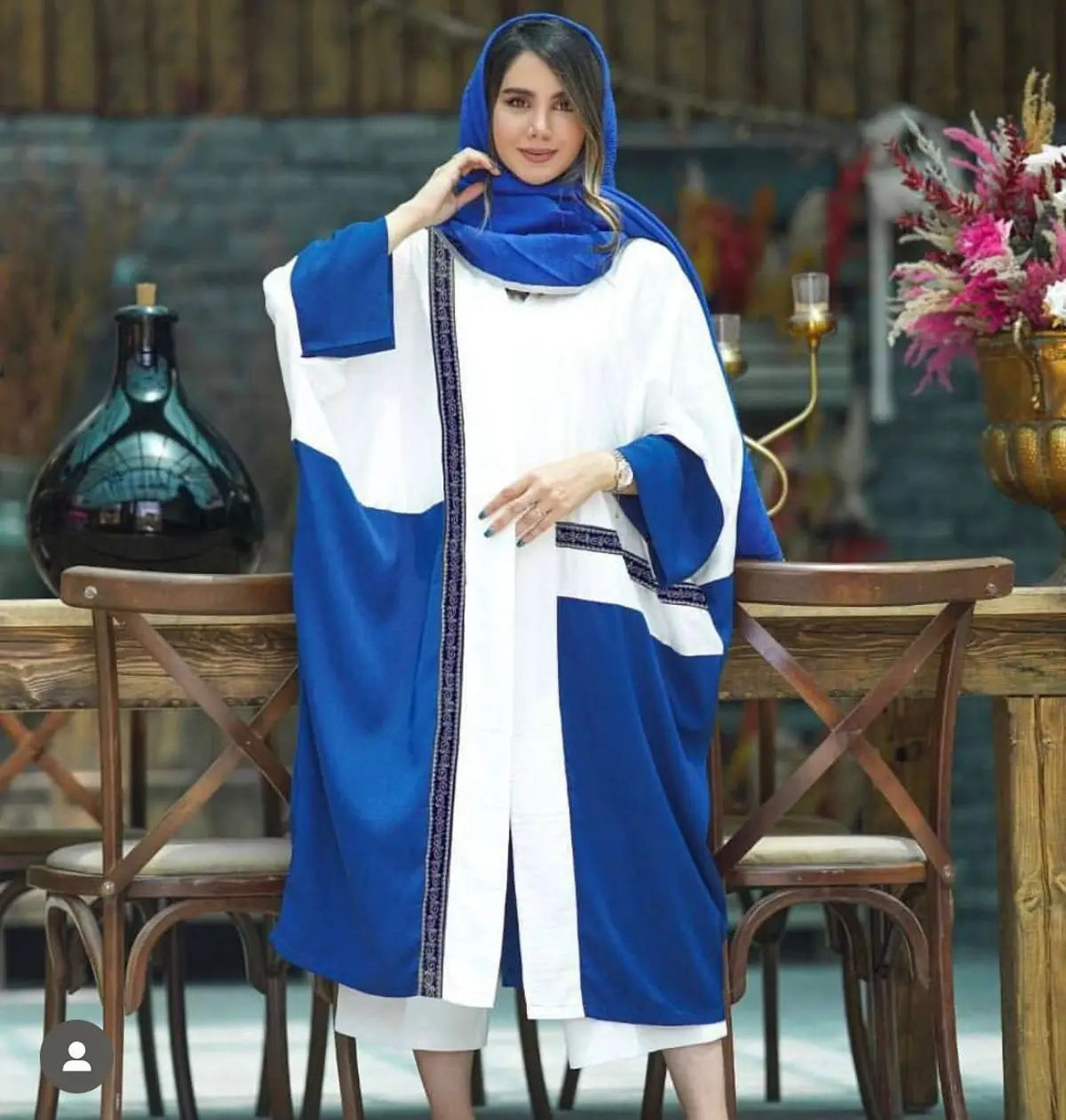 مانتو آبی کاربنی جلو بسته جدید 