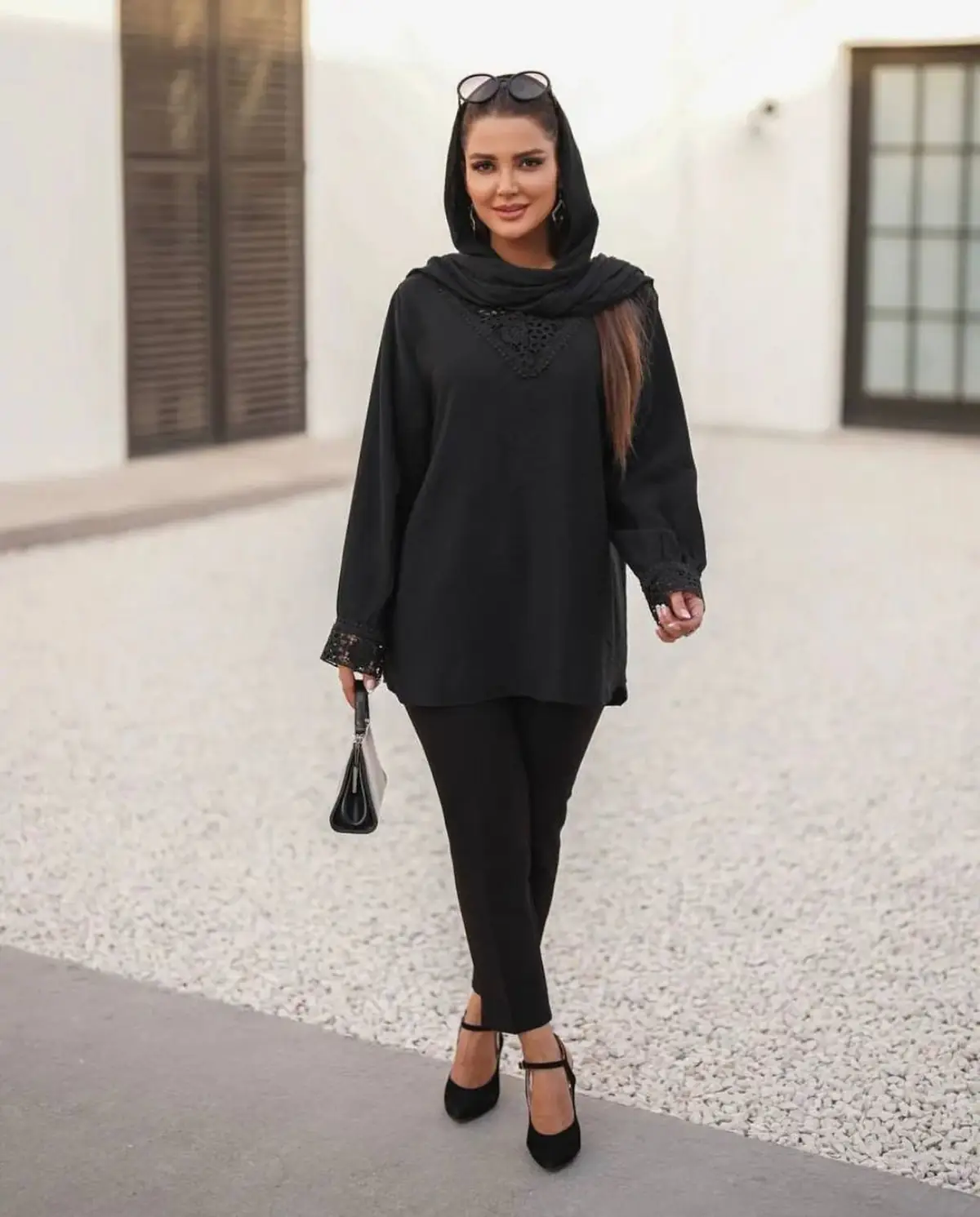 مانتو شلوار ست سفید