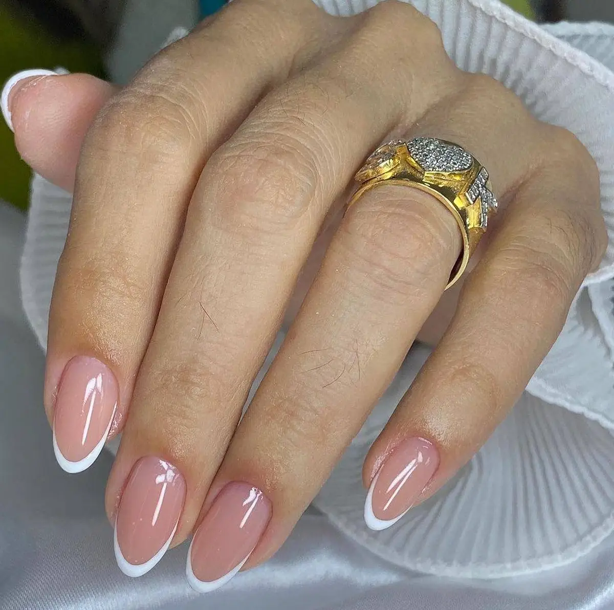 فرنچ رنگی ناخن مربعی 
