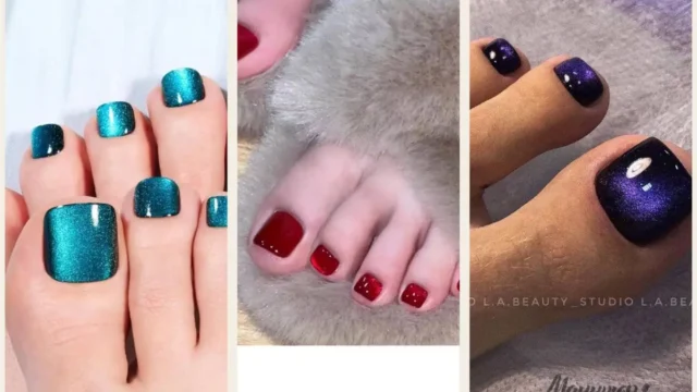مدل ژلیش ناخن پا شاینی؛ ترکیبی از شیکی و درخشندگی