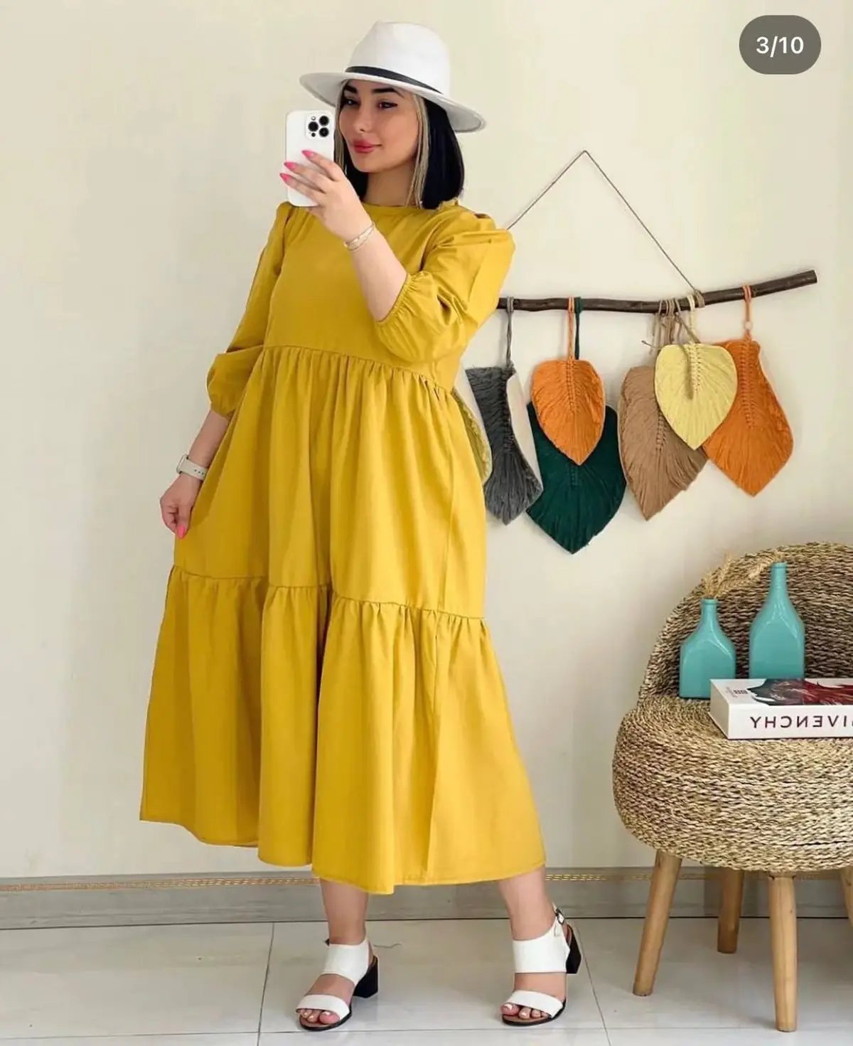 مدل پیراهن چین دار طبقه ای زنانه 
