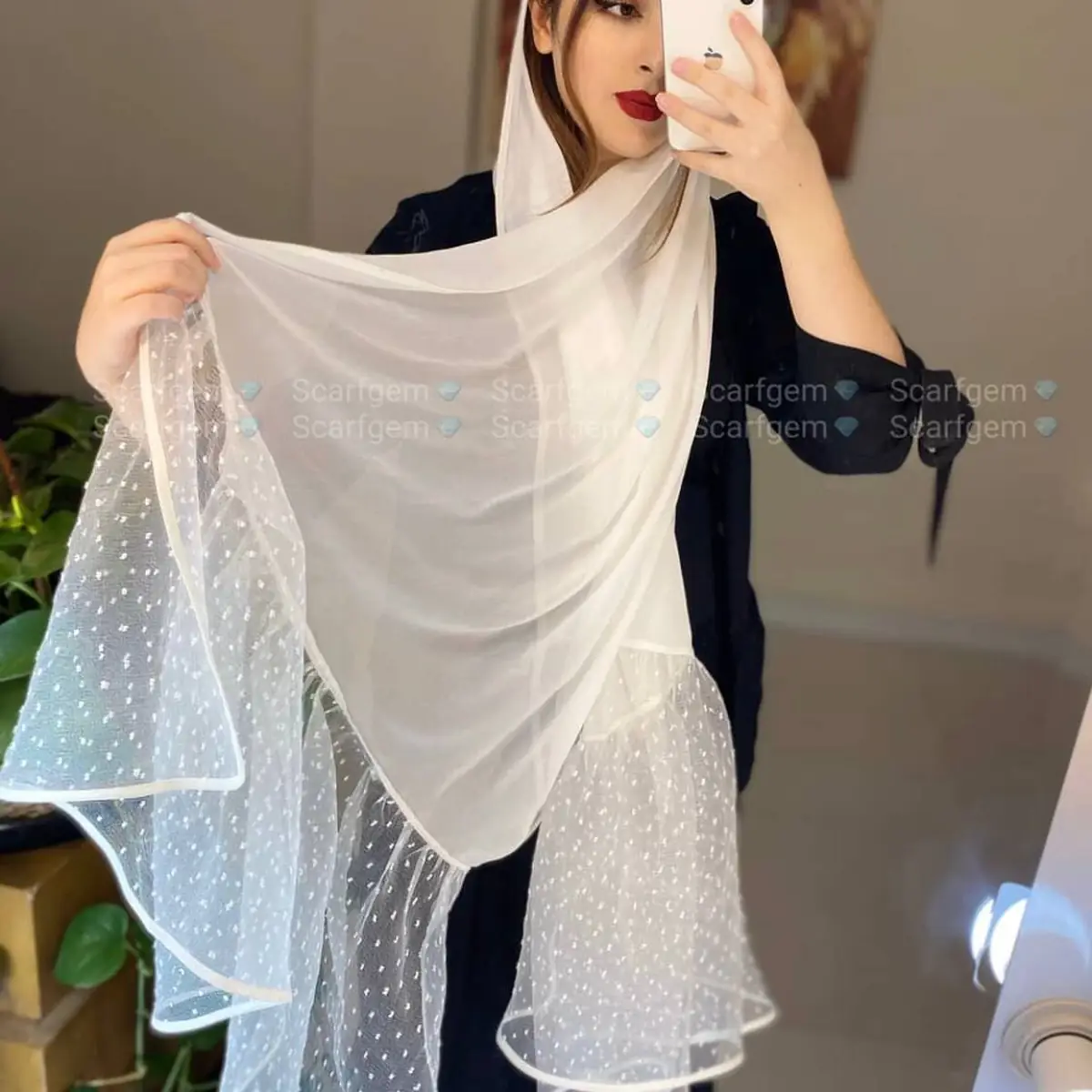 شال حریر شیشه ای کره ای 