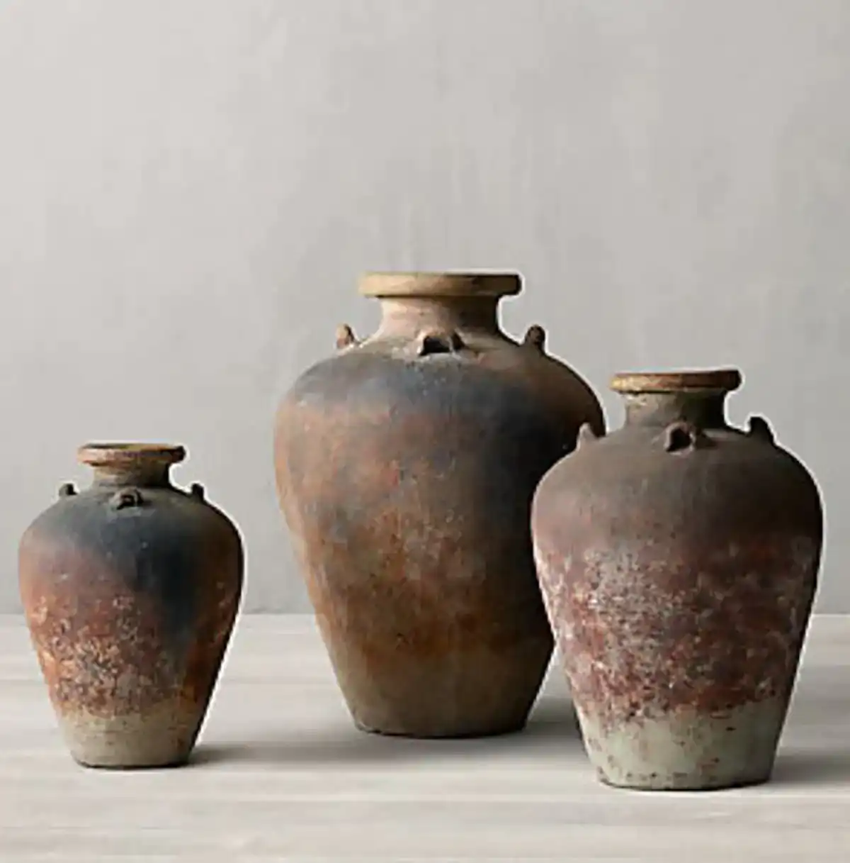 گلدان پتینه سفالی لوکس