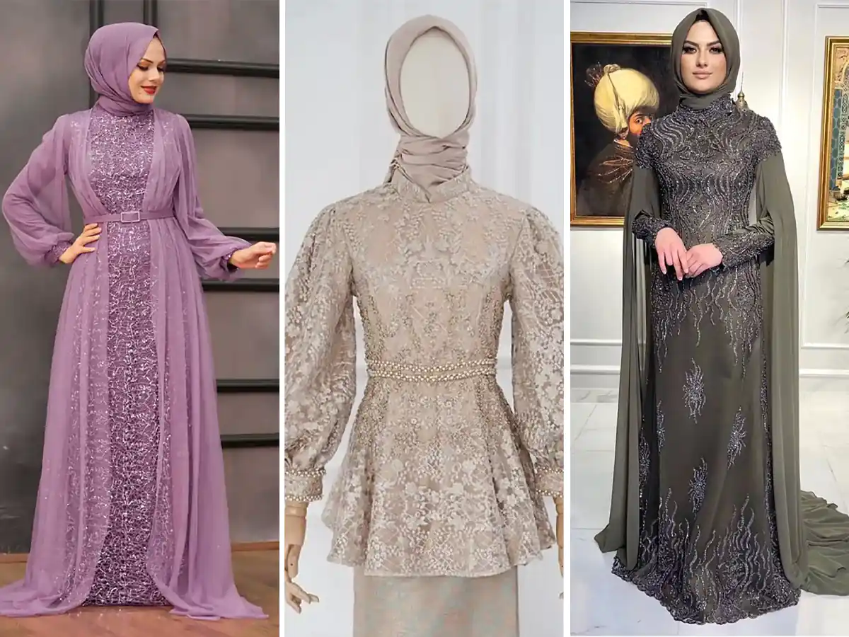 مدل لباس مجلسی بالاتنه گیپور دامن ساتن