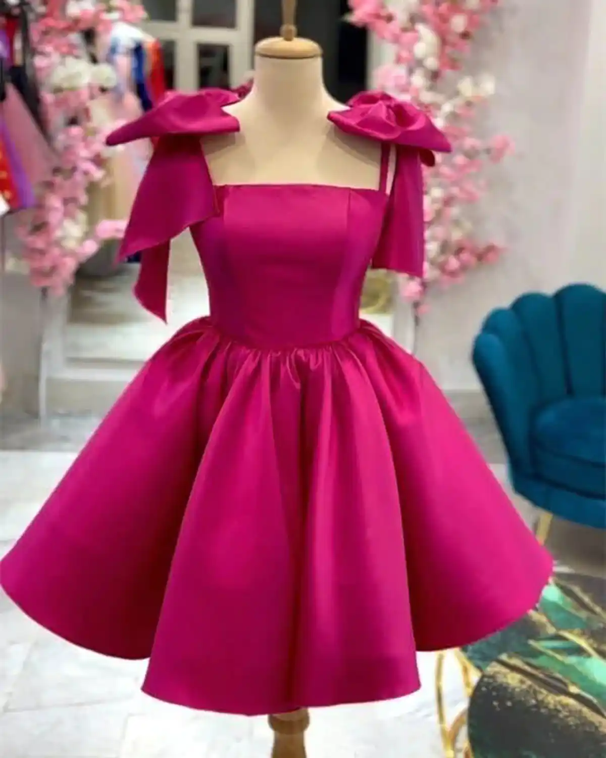 لباس مجلسی سرخابی بلند