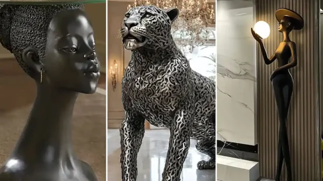 مجسمه بزرگ سالن | بهترین ایده‌ها برای استفاده از مجسمه بزرگ دکوری در دکوراسیون