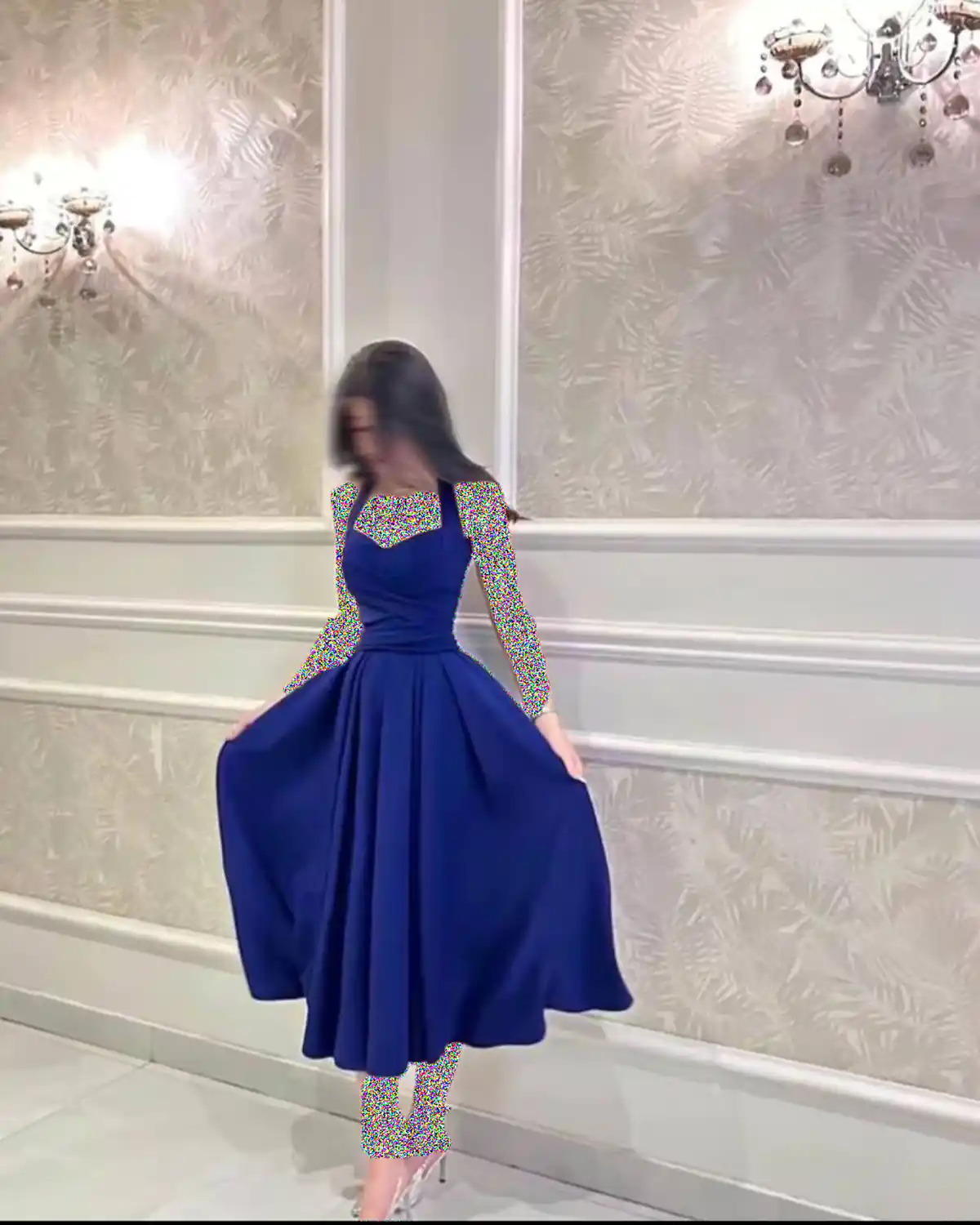 
لباس مجلسی آبی کاربنی  