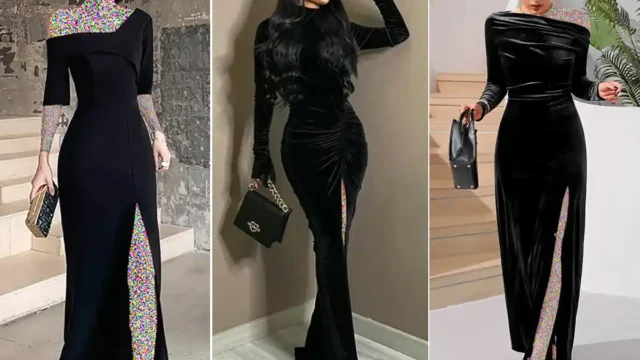15 مدل لباس مشکی بلند مجلسی جذاب و متفاوت برای هر جشن