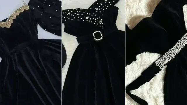بهترین مدل‌های پیراهن مجلسی مخمل مشکی لاکچری برای مهمانی‌ها