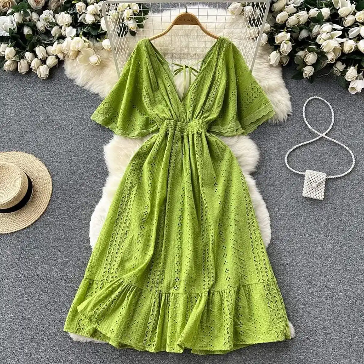 لباس سبز دخترانه اسپرت بچه گانه