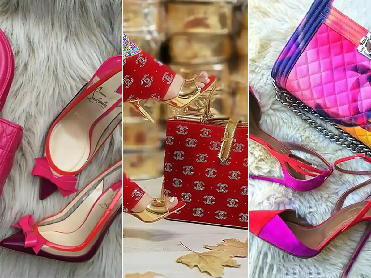 ست کیف و کفش چرم طبیعی زنانه