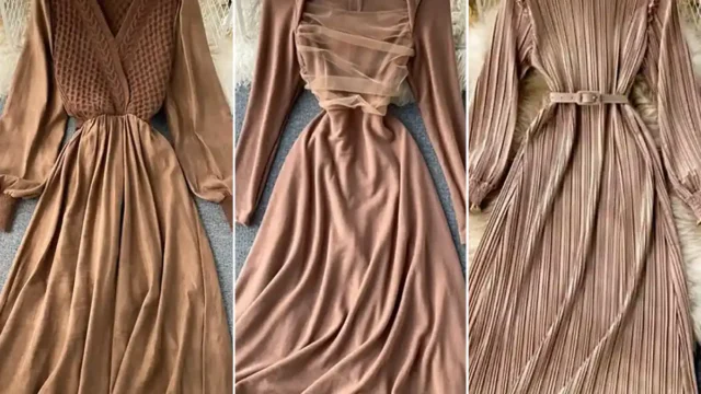 پیراهن بلند نسکافه ای زنانه ساده و شیک + گالری تصاویر