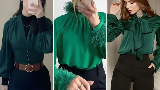 شومیز سبز مجلسی انتخابی لوکس و شیک برای مجالس