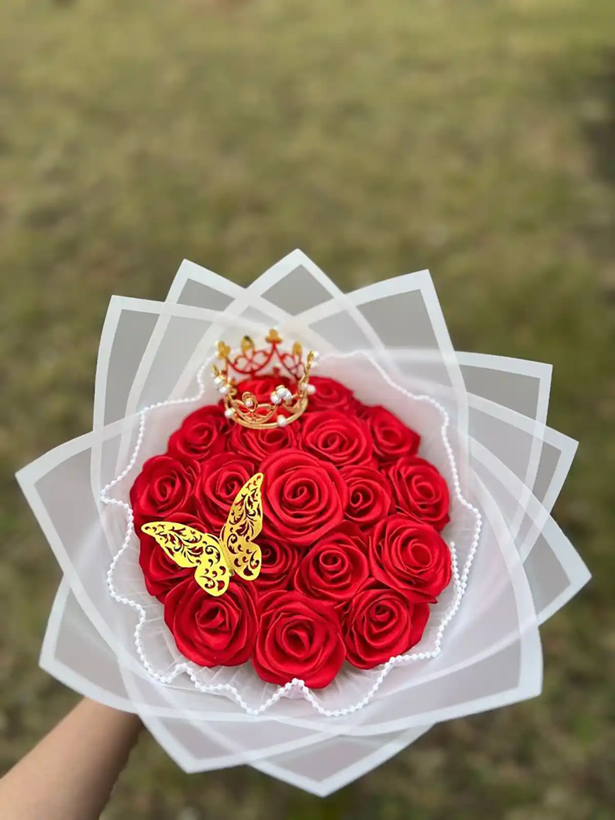 دسته گل روبانی 