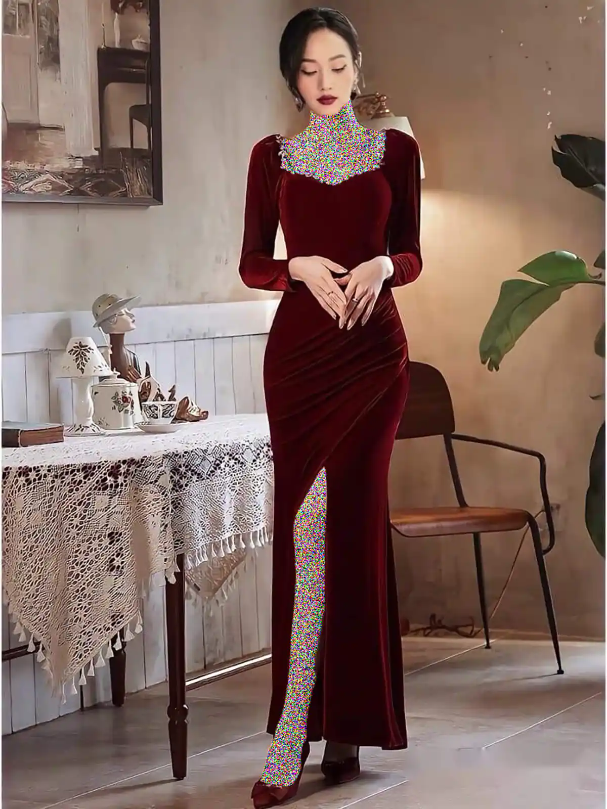 لباس مجلسی چاک دار جدید 