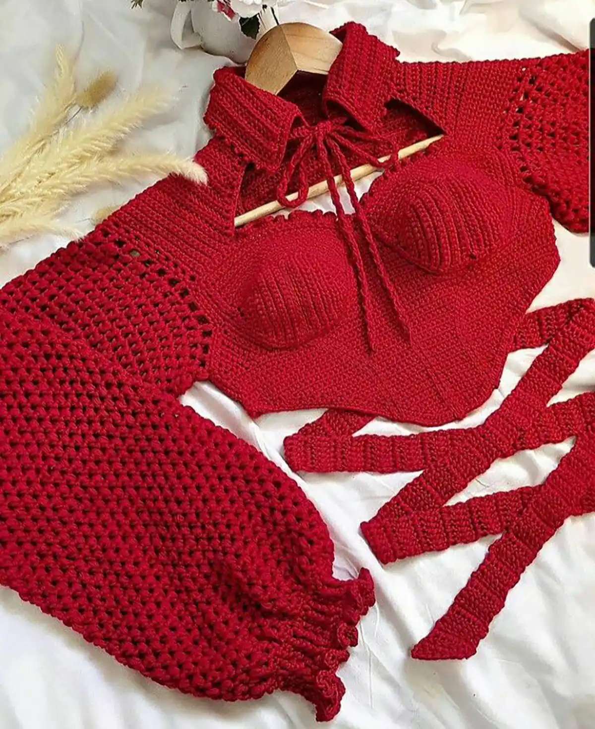 تاپ قلاب بافی زنانه با نقشه