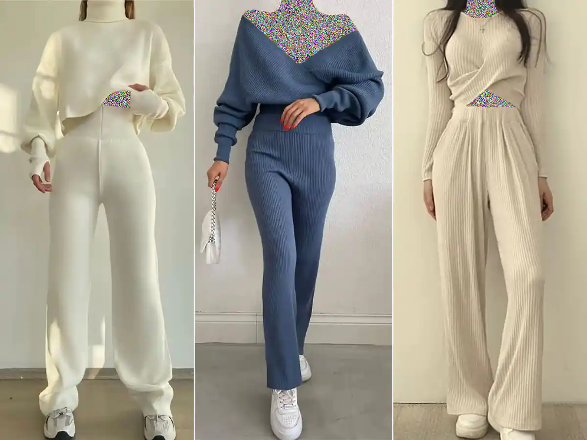 بلوز شلوار بافتنی دخترانه بچه گانه
