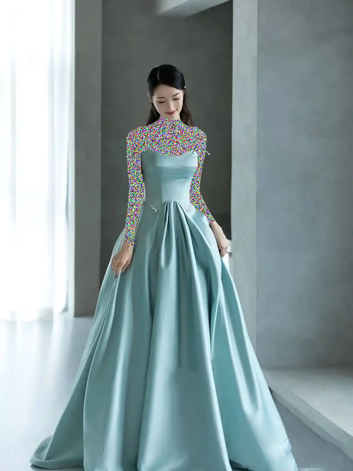 لباس مجلسی آبی فیروزه ای
