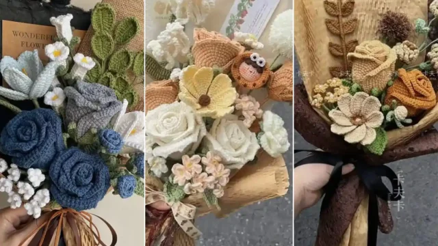 طرح دسته گل بافتنی | خلاقانه‌ترین مدل‌ها برای دکوراسیون