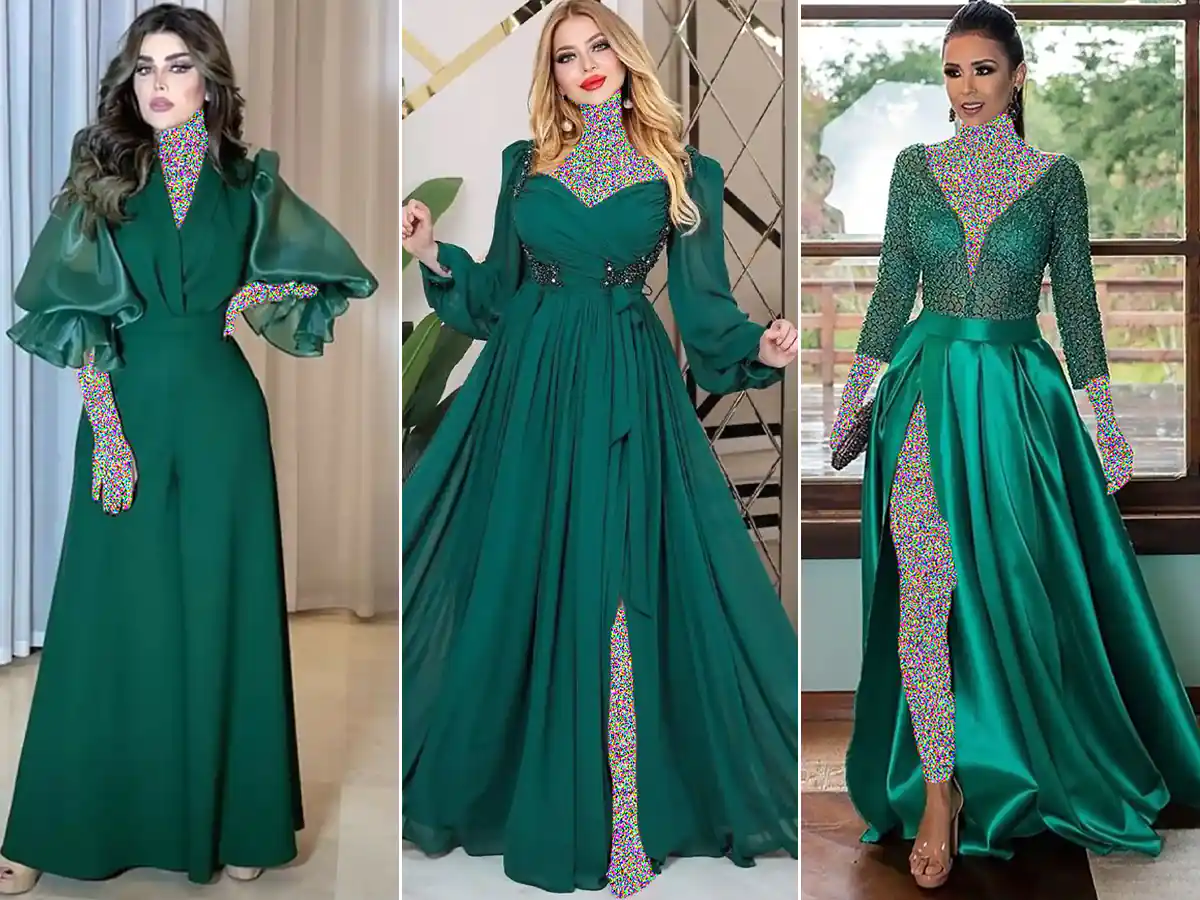 لباس مجلسی سبز کله غازی