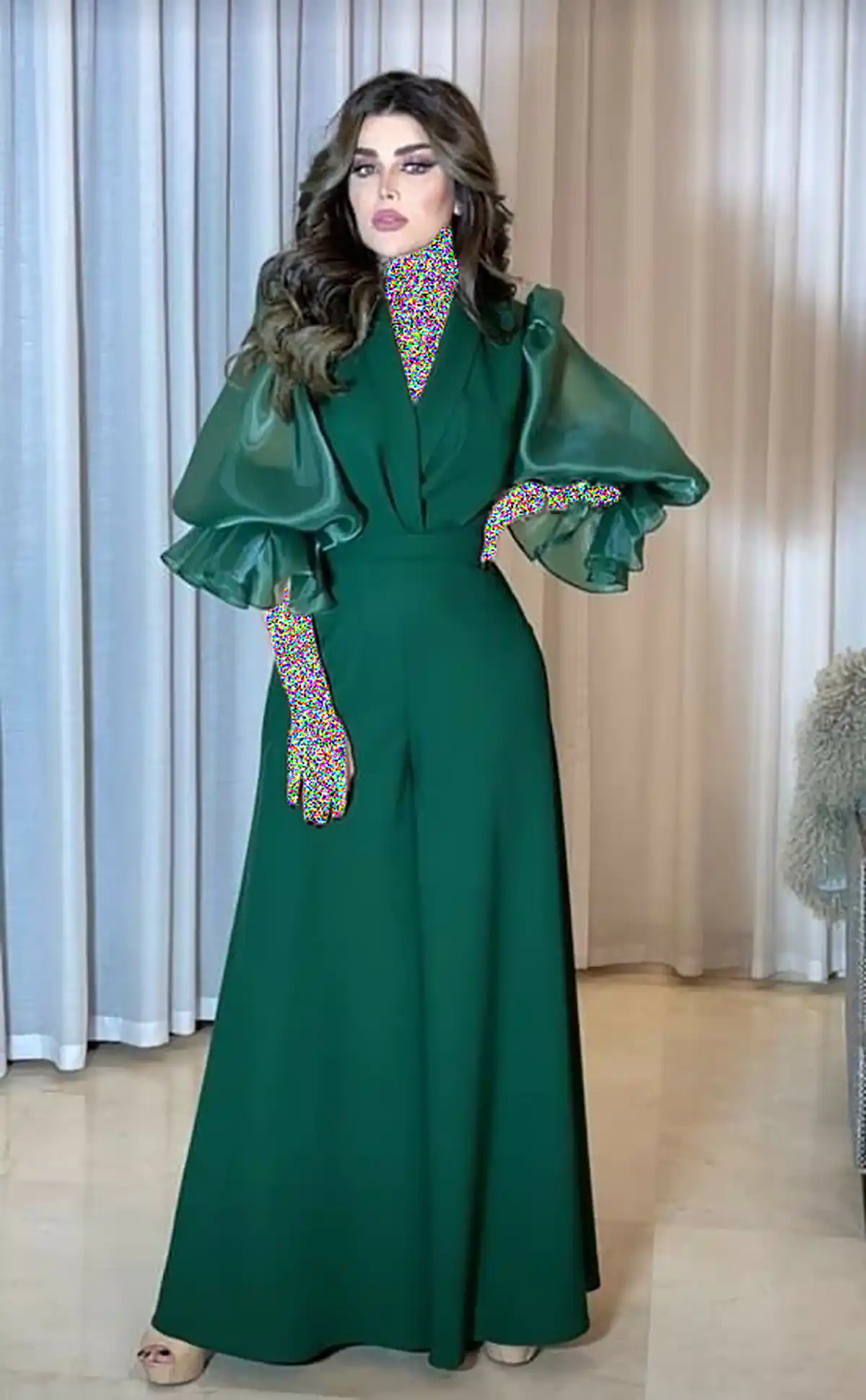 لباس مجلسی سبز زمردی