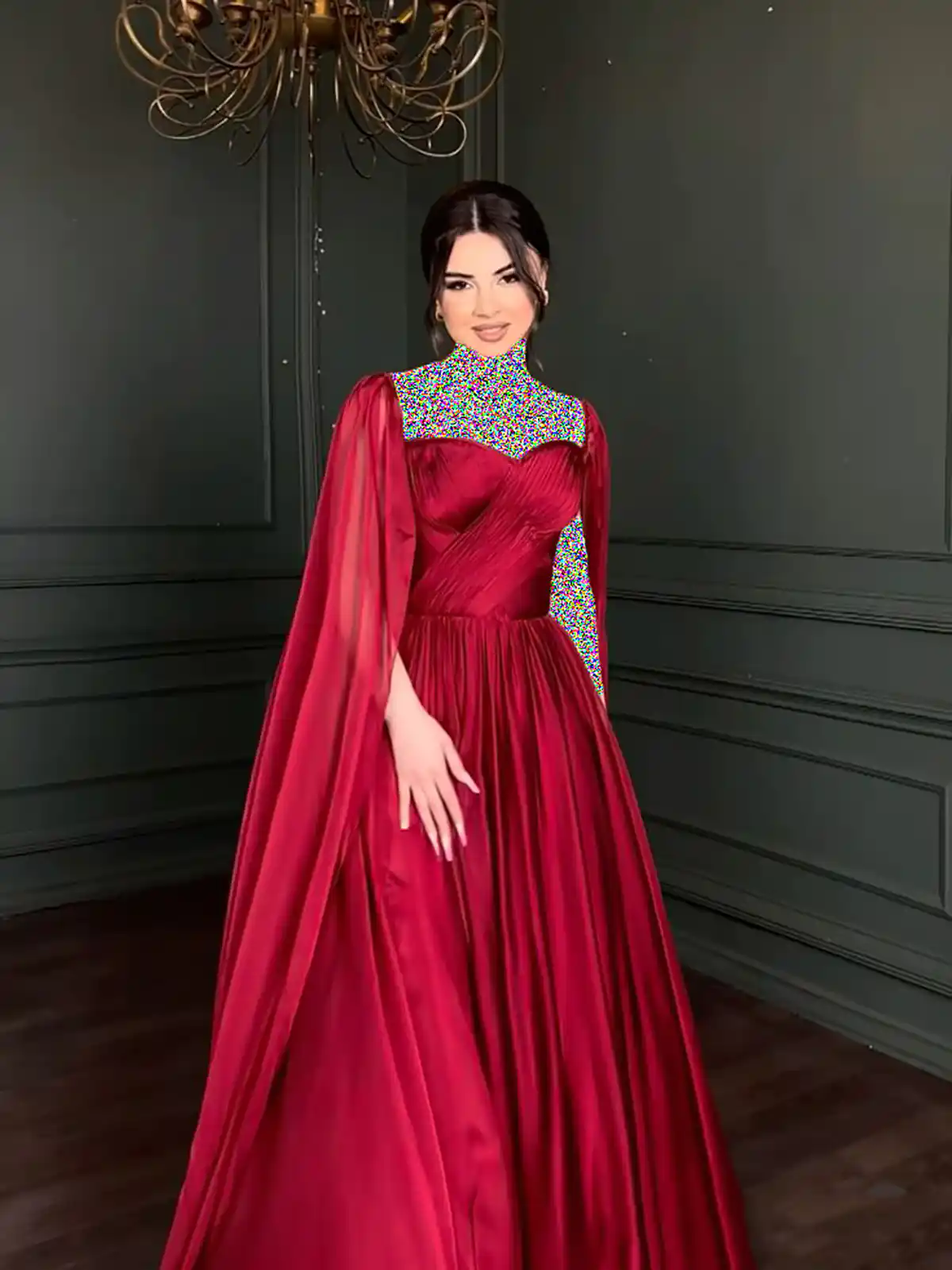 لباس مجلسی زرشکی طلایی
