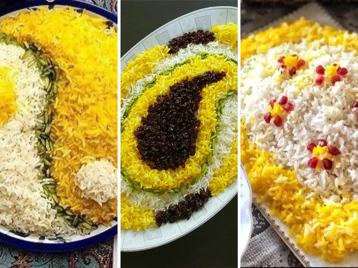 تزیین برنج مجلسی شابلون تزیین برنج تزیین زرشک پلو مجلسی