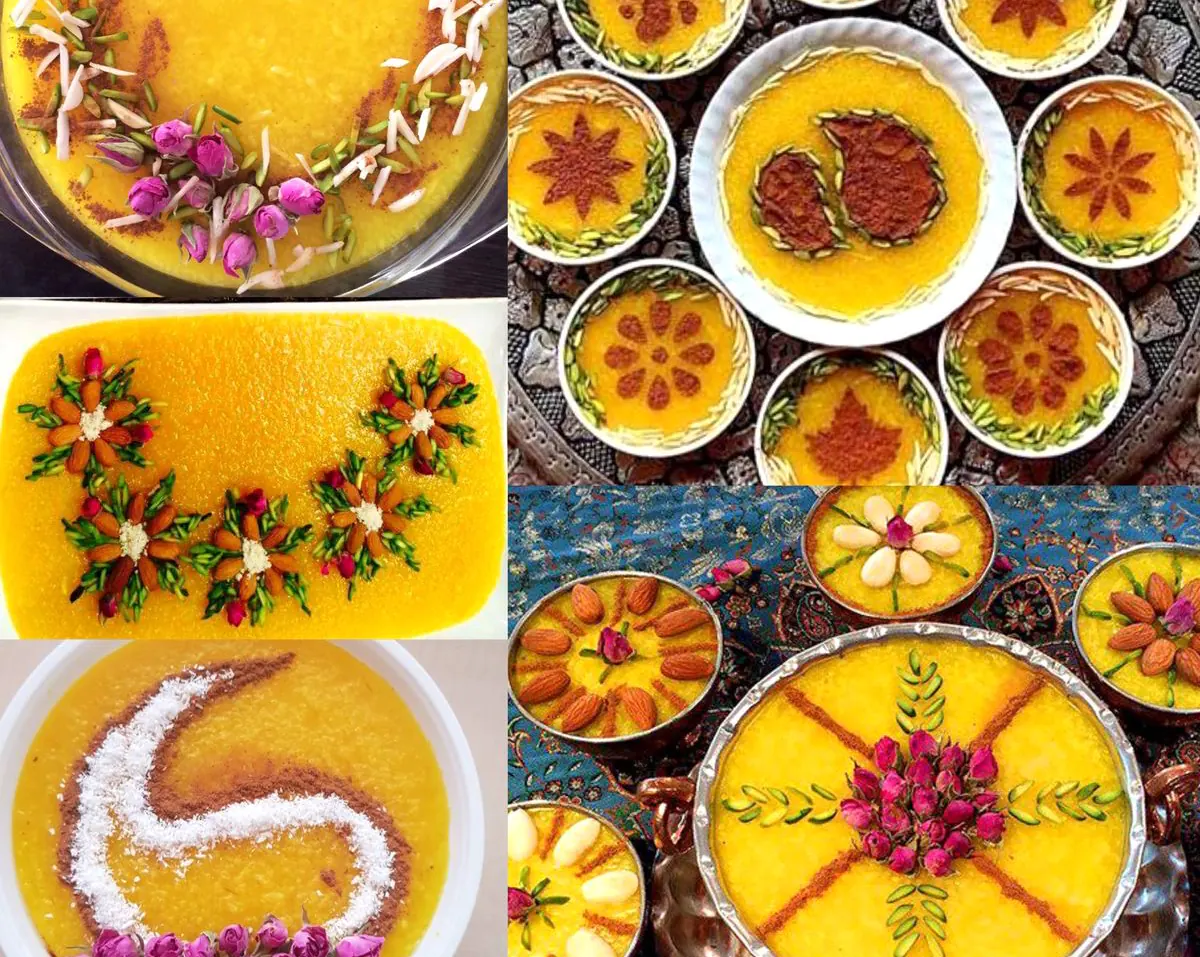 دیزاین شله زرد رمضان تزیین شله زرد ساده و شیک طرز تهیه شله زرد برای 15 نفر تزیین شله زرد با دارچین بدون شابلون طرز استفاده شابلون روی شله زرد تزیین شله زرد در ظرف مستطیل طرز تهیه شله زرد برای ۴ نفر