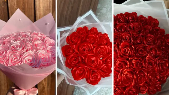 دسته گل روبانی | جذابیت بی‌نظیر در دسته گل‌ها