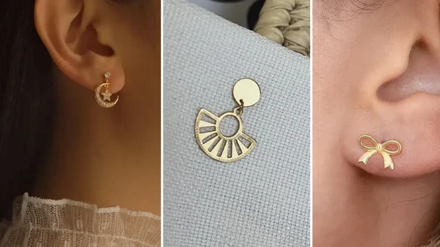 گوشواره طلای جذاب یه تیر خلاص خوشگلیه برای وقتایی که دلت میخواد بدون زحمت استایلتو خاص و خیره‌کننده کنی